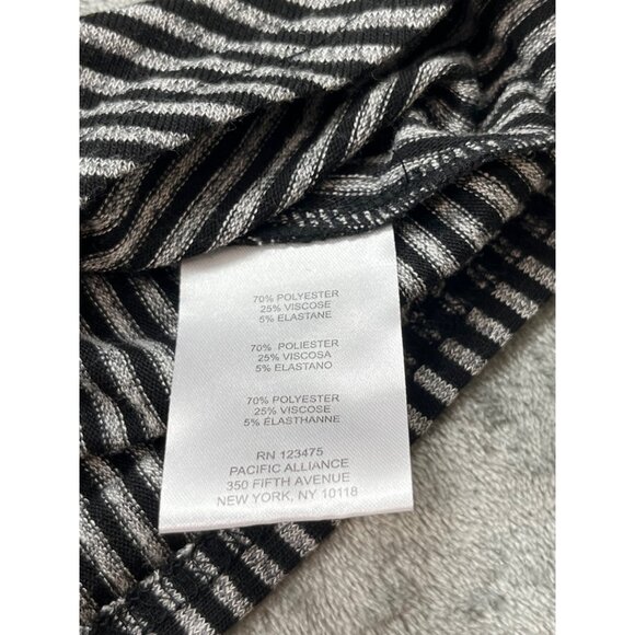 Jones New York Womens 1X Black Striped Cowl Neck Long Sleeve Top Pullover Scoop - Picture 8 of 10